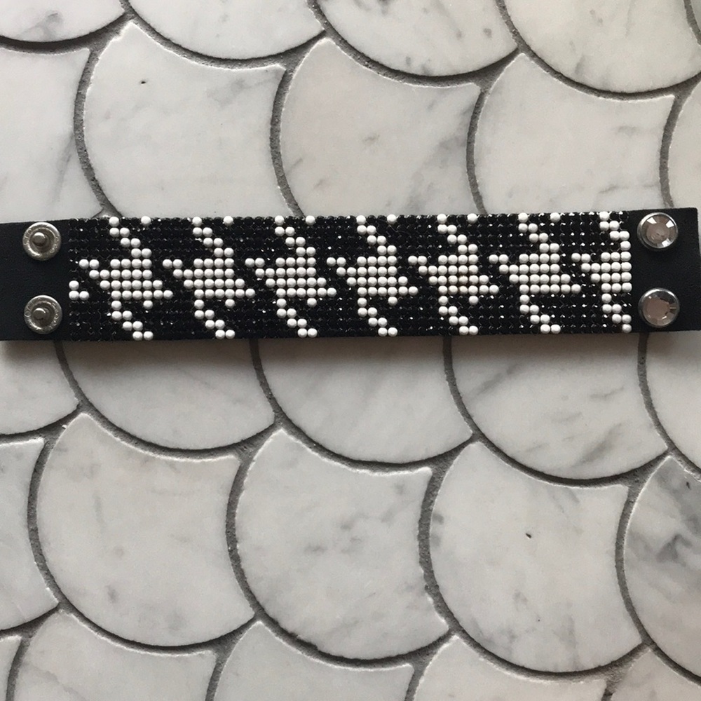 Swarovski Houndstooth crystal cuff bracelet